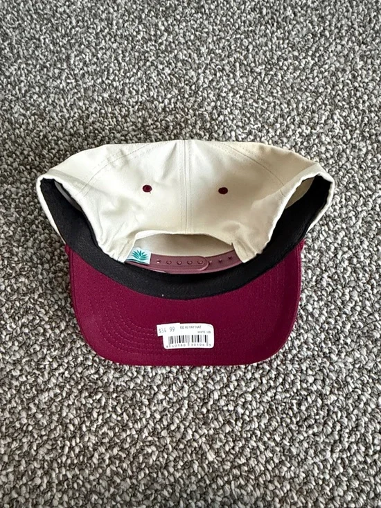 Yippee Ki Yay Two-Tone Maroon and Cream Trucker Hat - Picture 3 of 4